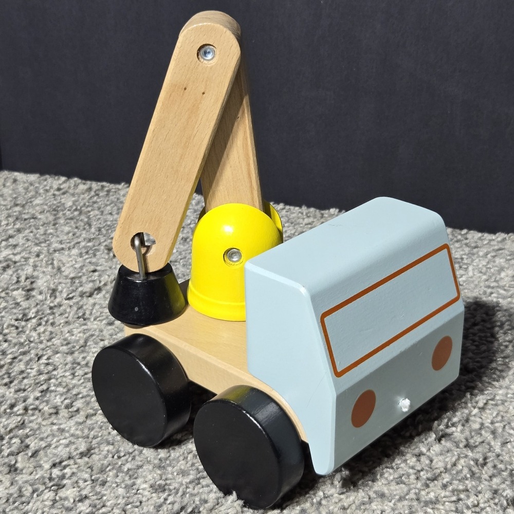Vintage Ikea Wooden Toy Tow Truck‎ Magnetic Jointed Rotating Lift NO PULL STRING